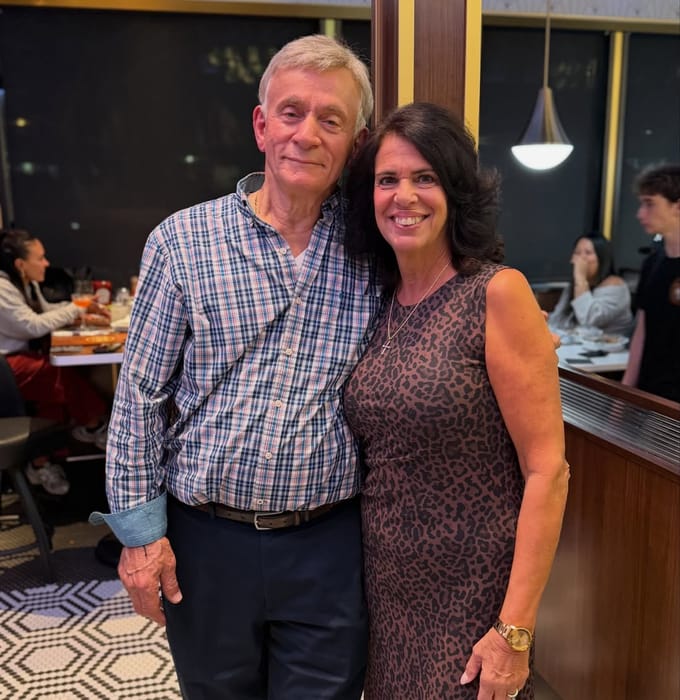 The owners in the Babylon Village dining room