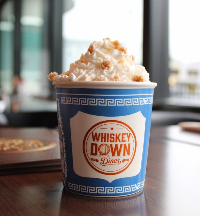 It’s the details that matter: whipped cream and crumble in a Whiskey Down Diner cup